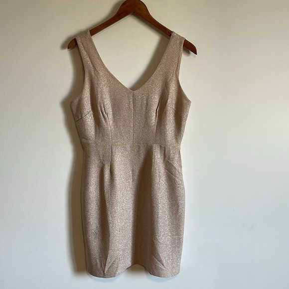F21 Pink Champagne Dress Medium Open Back Mini Metallic Sparkly NYE Wedding - Picture 10 of 16